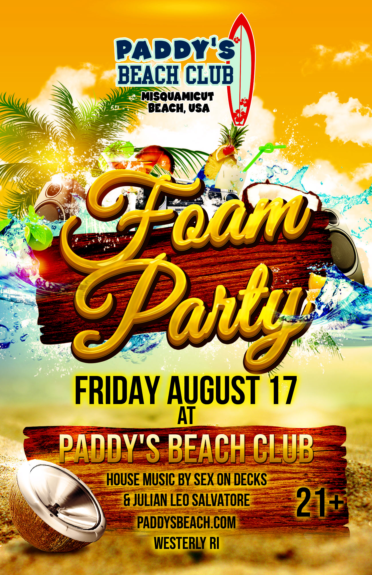 Foam Party At The Beach W Sex On Decks Julian Leo Salvatore Paddys Beach Club Rhode Island Beach Bar And Restaurant And Resort